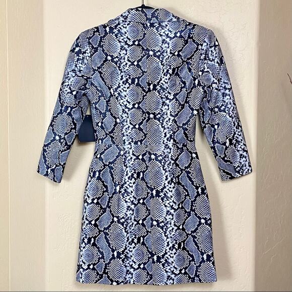 Retrofête Leather Willa Dress in Silver Snakeskin, XS - Picture 9 of 12